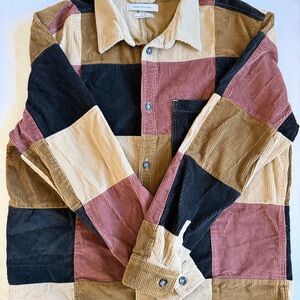 Urban Outfitters Beige Corduroy Button-Up Shirt Jacket